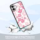FANXI Pink Flower Phone Case Compatible with iPhone 16 6.1 Inch - Shockproof Protective TPU Cute Pink Floral iPhone Case Designed for iPhone 16 Case for Men Girls Women Boys (Bloom)