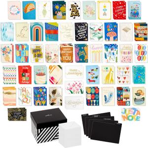 Hallmark Bulk Greeting Card Assortment with Organizer (100 Cards with Envelopes) Birthday Cards, Thank You Cards, Wedding Cards, Sympathy Cards, Holiday Cards, Congrats Cards