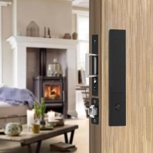 Pocket Door Locks, Edge pulls, Hidden Handles, Pocket Door Hardware, Sliding Door Locks, Sliding Door Hardware, for Doors 1 5/12" to 2 2/8" Thick (Black)