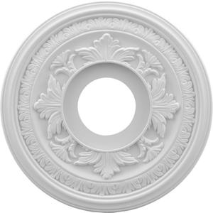 Ekena Millwork CMP13BA Baltimore Thermoformed PVC Ceiling Medallion (Fits Canopies up to 5 1/4"), 13"OD x 3 1/2"ID x 3/4"P (Unfinished)