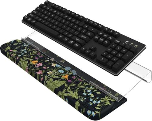 HAOCOO Acrylic Tilted Keyboard Riser, Wrist Rest for Computer 3-Level Height Adjustment, Hand Rest for Easy Ergonomic Typing, Keyboard Wrist Pad Work from Home