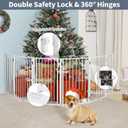 Metal Freestanding Dog Gates with Door for Outdoor Indoor,120'' Extra Wide 36'' Tall Free Standing Dog Gate for Doorways,Large Openings,Deck,Yard,Porch,Foldable Pet Fence(White,6 Panels)
