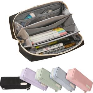 QIANPA Small Pencil Case Organizer with Zipper, Light Pouch Aesthetic, Black Bag for Men & Women QIANPA Small Pencil Case Organizer with Zipper, Light Pouch Aesthetic, Black Bag for Men & Women