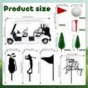2026 New Golf Cake Decorations Double-row Golf Cart Cake Toppers Heading for The White Cake Topper for Golfers with Cart Flag White Ball for Theme Party Supplies