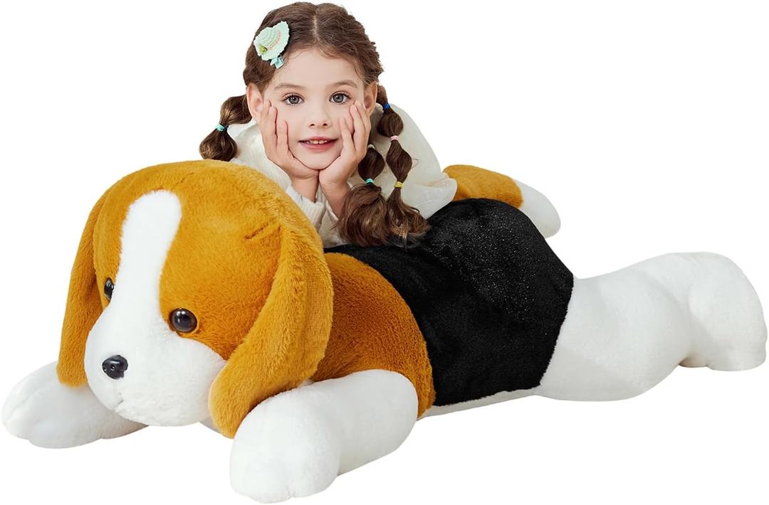 IKASA Giant Beagle Dog Stuffed Animal Plush Toy,Large Puppy Big Jumbo Soft Toys,30" Huge Size Cute Plushy Fluffy Fat Plushie,Gifts for Kids Girls