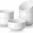 DOWAN White Ceramic Bowls Set of 6, 20 oz Ceramic Cereal Bowls, Everyday Cereal, Soup & Rice Bowls, Stackable Stoneware for Modern Kitchens, Dishwasher & Microwave Safe Bowl