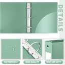 Henoyso 12 Pack 2 Inch Plastic 3 Ring Binder Round Ring, Bulk 2 Inch Flexible Binders Hold 490 Sheets Letter Size with Pocket, Document Organizer for Back to School Classroom Office (Sage Green)