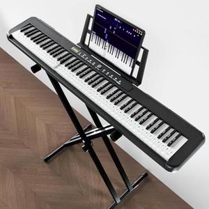 Digital Piano 88 Key Weighted, Semi-Weighted Keyboard, Portable Electronic Piano with Stand, Power Supply, Sustain Pedal, Stickers, Bluetooth and Piano Lessons, for Beginners Adults, Black Digital Piano 88 Key Weighted, Semi-Weighted Keyboard, Portable Electronic Piano with Stand, Power Supply, Sustain Pedal, Stickers, Bluetooth and Piano Lessons, for Beginners Adults, Black