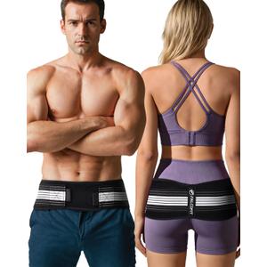 SI Belt for Men and Women Sacroiliac Pelvic Support for Lower Back, Hip, and Sciatica Pain Relief Adjustable Lumbar Brace for Pelvic Stability, Widened Design (Medium), Black