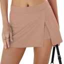 LOMON Mini Skirts for Women with Shorts Underneath Stretchy Bodycon Side Slit Sexy Y2K Going Out Outfits