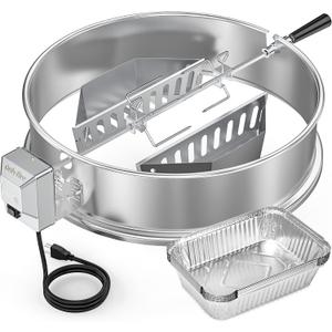 onlyfire Upgrade Stainless Steel Rotisserie Ring Kit Weber 22" Kettle Grill
