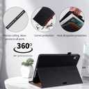 Case for Samsung Galaxy Tab S11 2025 11 Inch(SM-X736B/SM-X730) Smart Cover with Pocket & Pencil Holder, Business PU Leather with Card Slot, Black
