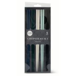 Chopsticks, 5 Pairs Reusable Fiberglass Chopsticks, Colorful, Dishwasher Safe Chopsticks, Non-Slip, 9.2 Inches, Standard