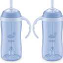 NUK Learner Straw Cup 10oz - Toddler Cup with Soft Straw for Easy Drinking Suitable for Ages 8 Months and Up