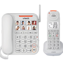 VTech SN5147 Amplified Corded/Cordless Senior Phone with Answering Machine, Big Buttons, 90dB ExtraLoud Visual Ringer, 50dB Audio Assist, Call Blocker, White