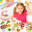 Girls Crafts Ages 4-12, DIY Fabric Flower Crafts Kits with Vases and Decoration Kits, Make Your Own Bouquets and Vases, Christmas, Birthday Gifts for Girl, Educational Activity, Art and Craft for Kids