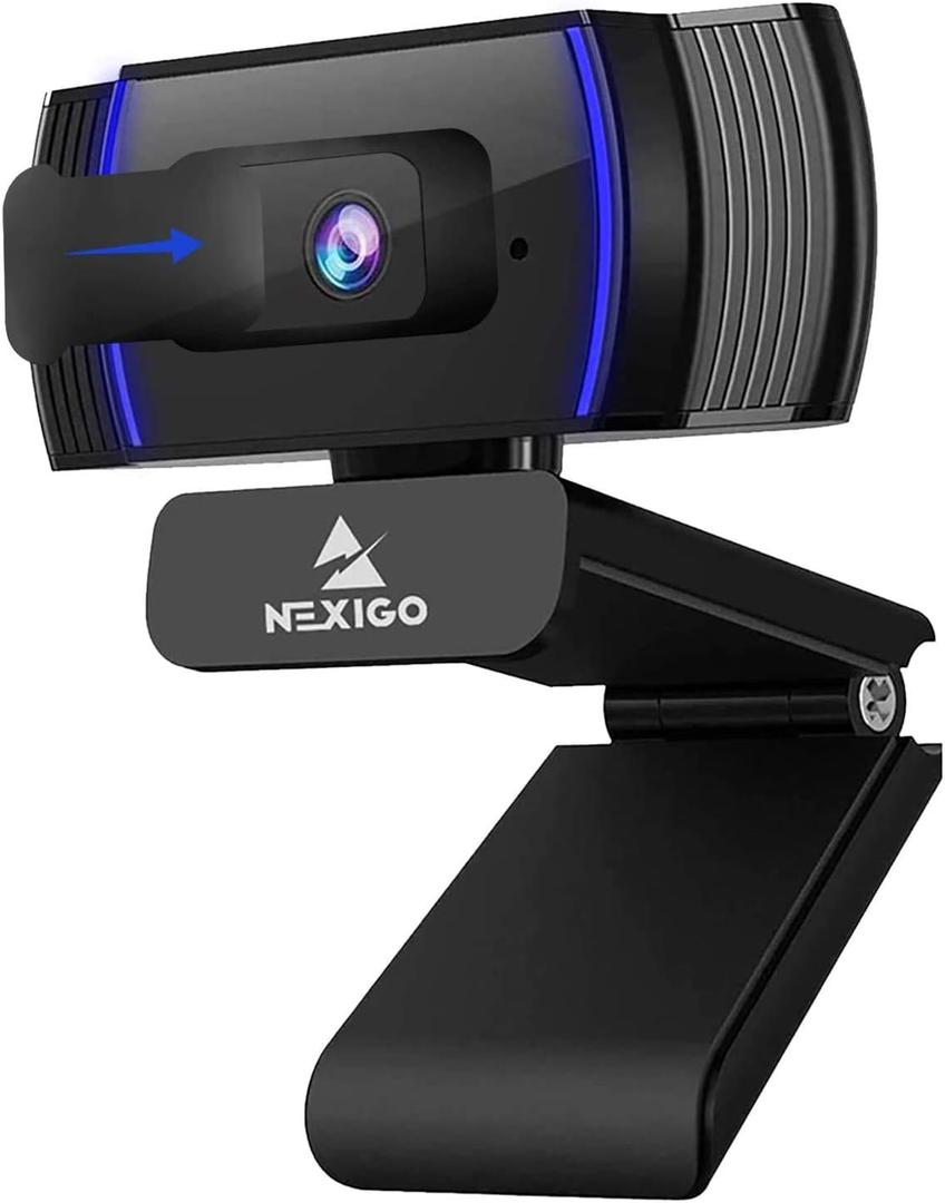 NexiGo N930AF 1080p Webcam with Microphone and Privacy Cover, AutoFocus, Noise Reduction, HD USB Web Camera, for Zoom Meeting YouTube Skype FaceTime, PC Mac Laptop Desktop