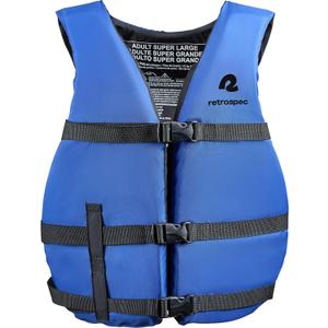Retrospec Bobbin Life Jackets for Adults Lightweight, Durable USCG Approved Life Vests for Adults for Boating, Swimming, Paddling & More (Marine Blue)