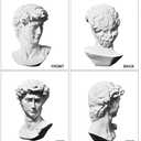 fazhongfa Greek Statue of David Bust Resin Sculpture for Roman Bookshelf Tabletop Office Home Decor Roman Sculpture Decoration David Figurine 6 Inch Gift for Friends Colleague