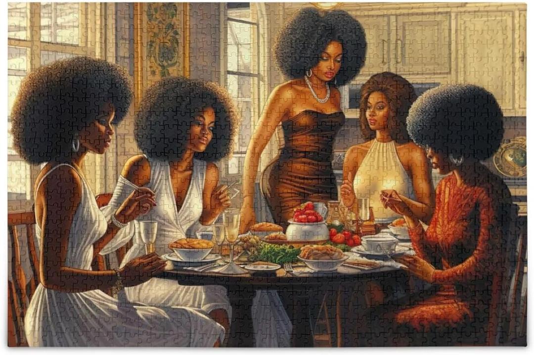 Puzzles for Adults 1000 Piece African American Black Women Dinner Jigsaw Puzzles Kids Game Toys Gift Home Decor 202b2289