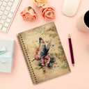 Foritho Vintage Butterfly Notebook, Floral Butterfly Journal Gifts for Women Teen Girls, Retro Cottagecore Botanical Insect Journal for School Work, Spiral Notebook 5.5x8.3 Inch