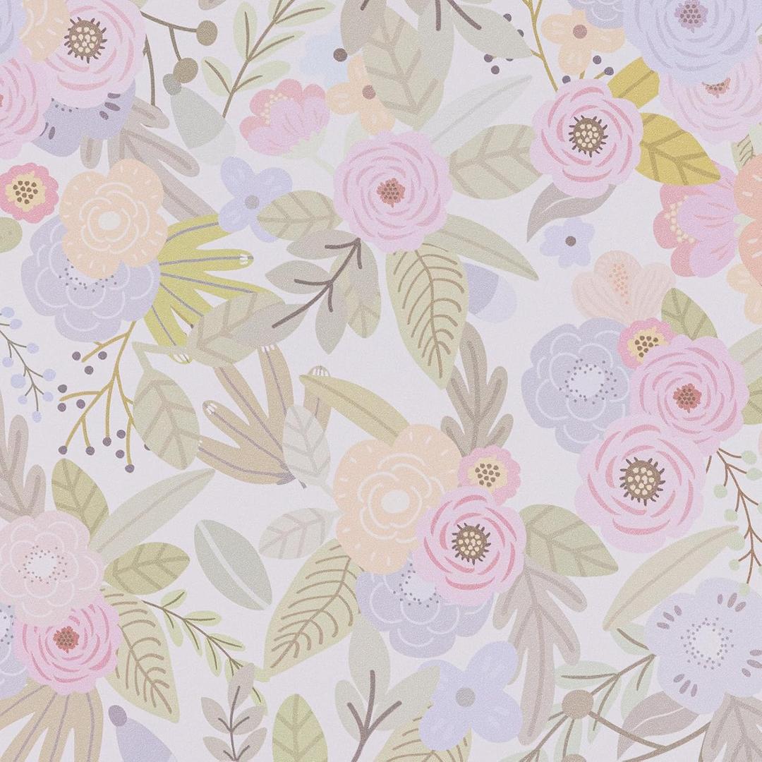 Abyssaly Peel and Stick Wallpaper Vintage Wallpaper Floral Contact Paper for Bedroom Shelf Liner Decor (Pink Rose, 17.7" x 275")