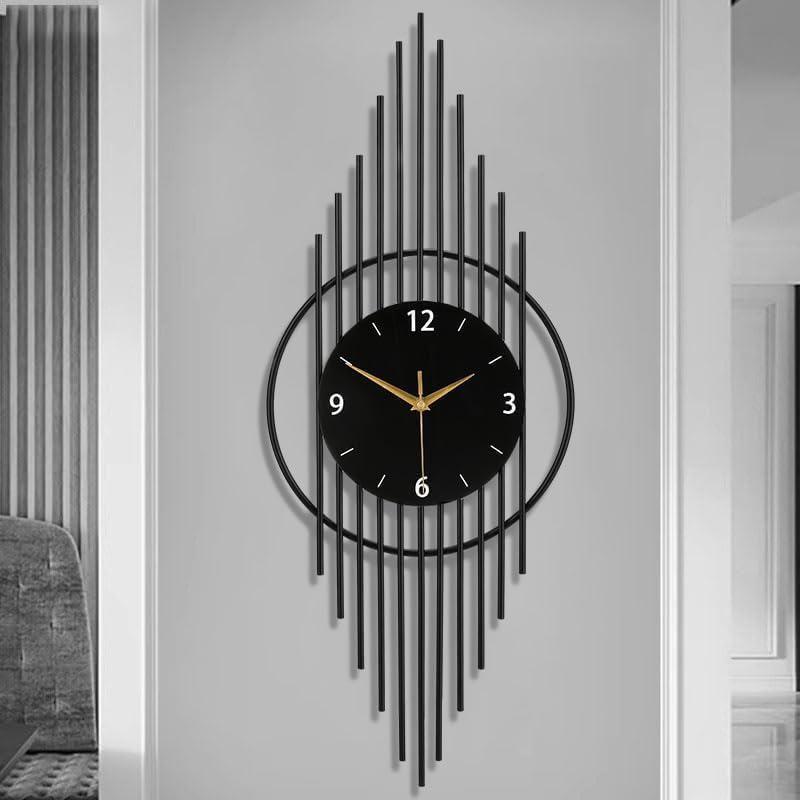 Wall Clock,Decorative Wall Clocks with Silent Quality Quartz Clock Battery Operated,Large Wall Clock for Living Room,Kitchen,Home,Bathroom,Bedroom Wall Decor,11.8x29.5inch,Black