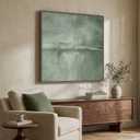 Large Framed Sage Green Abstract Wall Art for Living Room Decor, 36x36 In | Oversized, Canvas prints, Abstract pictures, Sage green, Modern minimalist artwork, Square Paintings, Bedroom wall decor