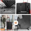 24Inch All Aluminum Checked Luggage with Laptop Compartment, Black