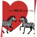 2 x IDU Funny Valentines Day Card,Valentines Day Cards Gifts for Him Her,Valentines Day Card for Husband Wife Boyfriend Girlfriend Fiance Fiancee Men Women with Zebra Heart Design