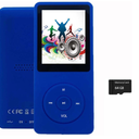 64GB MP3 Player with Speaker Earphones Portable Music Player for Kids Support Voice Recording Picture Video E-Book, Blue