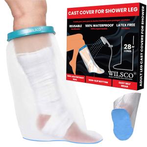 Cast Covers for Shower Leg, Waterproof Cast Cover for Showering/Swimming, Cast Protector for Shower Leg Adult, Water Proof Shower Boots for Foot after Surgery, Knee, Ankle, Boot 