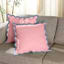 Folkulture Throw Pillows or Couch Pillows for Living Room | Pillow Covers Set of 2 (20x20) Boho Accent Pillows | Decorative Pillows or Scalloped Pillow Cover | Pink Throw Pillows for Home