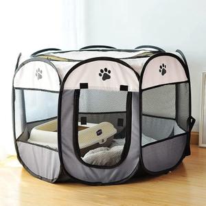 Portable Pet Playpen, Dog Playpen Foldable Pet Exercise Pen Tents Cat House Playground for Puppy Kitten Indoor Outdoor Travel Camping Use (Small (29"X29"X17"), Gray)