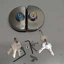 Glass Door Lock,Stainless Steel Glass Heavy Duty Frameless Door Lock with Keys, No Need to Drilling, Fit for 10mm to 12mm Thick Door