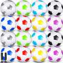Soulchen 16 Pcs Gifts Soccer Balls Bulk with 2 Pcs Pump Size 5 Deflated Training Soccer Ball for Charity Youth Adult Sports Training Practice Game Play, 8 Color