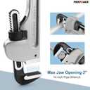 MAXPOWER 14-Inch Pipe Wrench, 2 inch Jaw Capacity, 40% Lighter Aluminum Plumbing Wrench, Heavy Duty Straight Pipe Wrenches