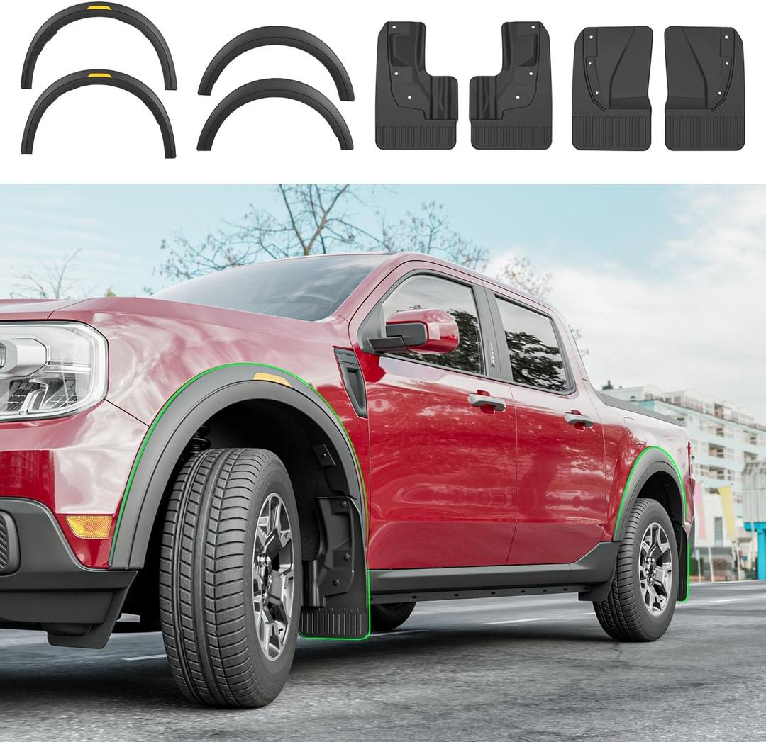 Fender Flares Mud Flaps Compatible with 2022-2025 Ford Maverick Wheel Guards Splash Guards Replacement for 22-25 Ford Maverick Accessories