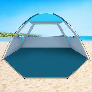 COMMOUDS Beach Tent Sun Shelter for 3/4/6/8 Person, UPF 50+ UV Protection Beach Shade Canopy Tent, Lightweight, Easy Set Up and Carry