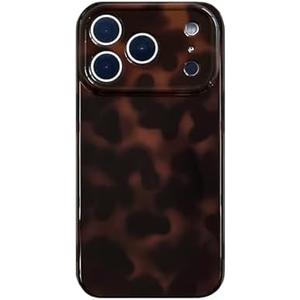 Reezaddin Aesthetic Tortoise Shell Phone Case for iPhone 17 Pro 6.3in,Retro Cool Girl Leopard Print Brown Amber Trendy Full Camera Protective Cover for iPhone 17pro 6.3"