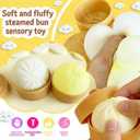 Dumpling Squishies Toy with Steamer, Colorful Slow Rising Stress Ball, Stretchy Fidget Sensory Toy for Anxiety Relief, Perfect Easter Basket Stuffers for Kids and Adults(2PCS)