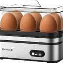 Evoloop Rapid Egg Cooker Electric 6 Eggs Capacity, Soft, Medium, Hard Boiled, Poacher, Omelet Maker Egg Poacher With Auto ShutOff, BPA Free