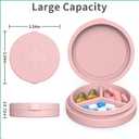 5 x 2 Pack Small Pill Box,Premium Thick Silicone 3 Compartment Travel Pill Box for Home/Desk Organizer, Portable Compact Medicine Holder for Vitamin, Cod Liver Oil, Supplement(Red+Pink)