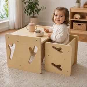 Montessori Weaning Table and Chair Solid Wooded Toddler Table and Chair Set Kids Montessori Furniture