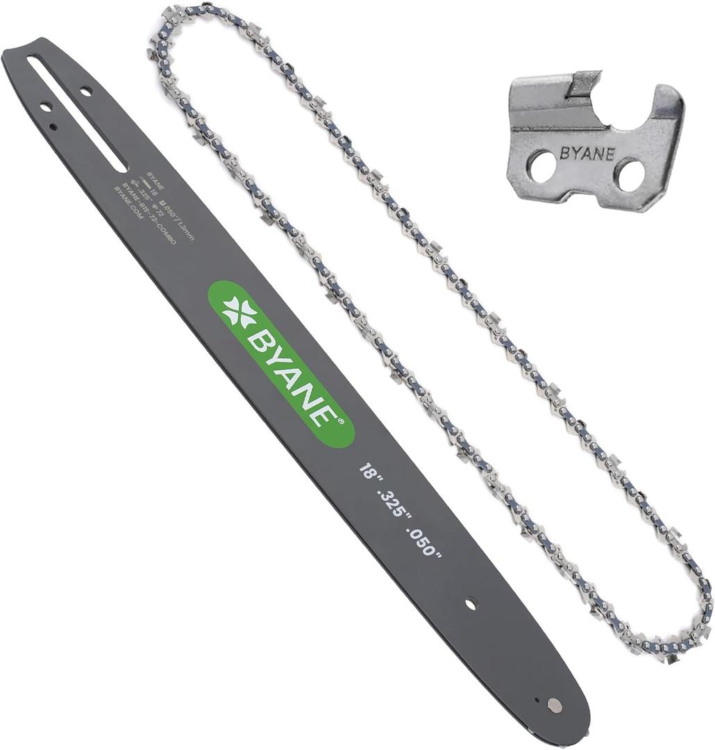 18-Inch Carbide Chainsaw Bar and Chain Combo for Husqvarna, .325" Pitch, .050" Gauge, 72 Drive Links, Fits Husqvarna 435 440 450 55 Rancher, 345 350