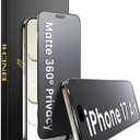 BNCHI 2 Pack for iPhone 17 Air 360 Privacy Matte Screen Protector, Horizontal and Vertical All Around Anti-Spy 9H Tempered Glass Film, Anti-Glare, Smooth as Silk, Scratch Resistant