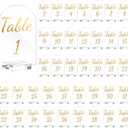 Qunclay 40 Pack 5 x 7 Inch Gold Acrylic Wedding Table Number 1-40 Clear Table Stand with Numbers Calligraphy Number Holders Signs for Wedding Reception Birthday Party Decorations