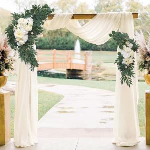 Ivory Wedding Arch Draping Fabric 29" x 20 FT White Drapes for Backdrop Sheer Curtains Wedding Drapes for Romantic Bridal Baby Shower Decorations Ceremony Birthday Party Spring Outdoor Events
