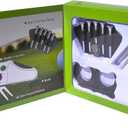 Golfer's Best Golf Gift Set: Tool - Stroke Counter, Divot Tool Repair, Brush, Ball Marker, Cleat Tightener, Club Groove Cleaner Belt Tee Holder Tees Belt Ball Holder - Gift Idea For Men Women (Green, White, Black)