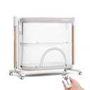 TimChic Electric Baby Bassinet, 7 Height Adjustable Rocking Bassinet for Baby, Auto Infant Crib with Timer, 12 Preset Melodies, Wheels, Smart Rocking Crib for Newborns, Beige